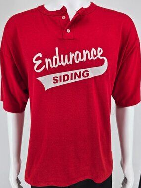 Vintage 1990s Paramount Sportswear "Endurance Siding" Henley T-Shirt (XXL)